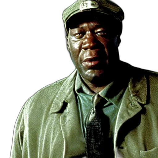 jacket, staff, face, hat, film, still, green, mile transparent PNG cut-out