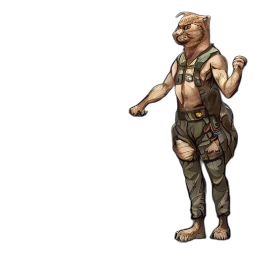 staff, animal, creature, concept art, pixel art, fantasy art, 3d render, earth tones transparent PNG cut-out