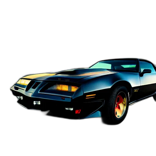 car, concept art, photorealistic, 3d render, comic book art, black, pontiac, firebird transparent PNG cut-out