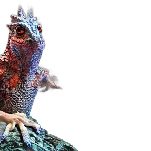 dragon, animal, creature, crown, 3d render, photorealistic, concept art, vaporwave transparent PNG cut-out