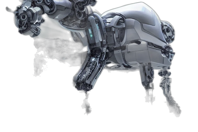 robot, concept art, 3d render, cyberpunk transparent PNG cut-out