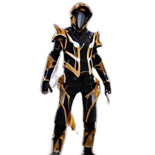 robot, concept art, 3d render, comic book art, golden, lightning, storm, armor transparent PNG cut-out
