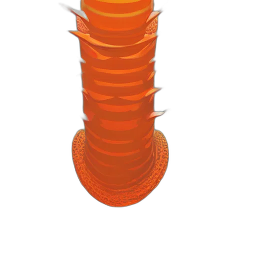 bottle, crown, weapon, staff, 3d render, concept art, photorealistic, orange transparent PNG cut-out