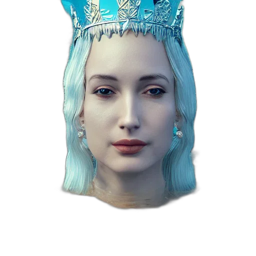 crown, face, jewelry, hat, photorealistic, fantasy art, 3d render, concept art transparent PNG cut-out
