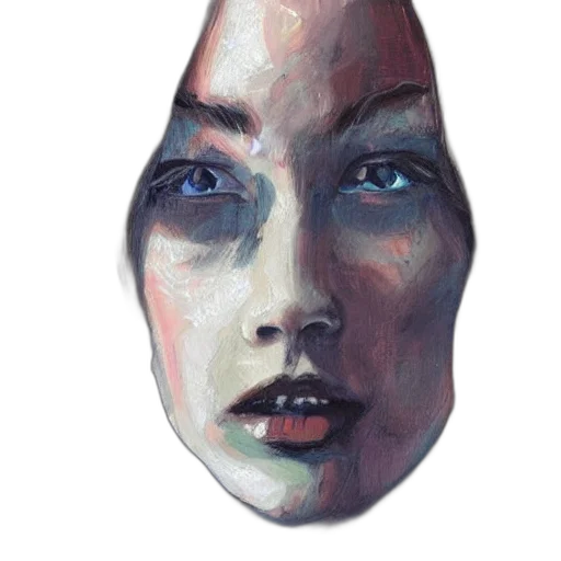 face, mask, crown, robot, watercolor, photorealistic, oil painting, concept art transparent PNG cut-out