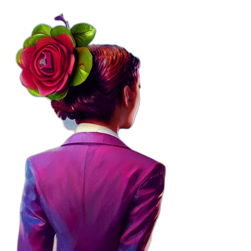 crown, jacket, flower, dress, photorealistic, oil painting, concept art, watercolor transparent PNG cut-out