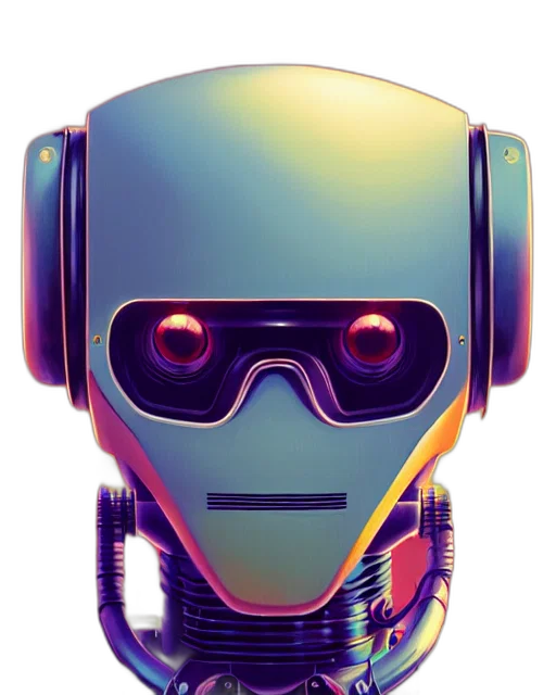 robot, face, mask, cyberpunk transparent PNG cut-out