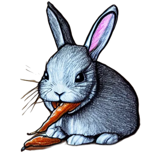 animal, food, photorealistic, watercolor, cartoon, pencil sketch, drawing, rabbit transparent PNG cut-out