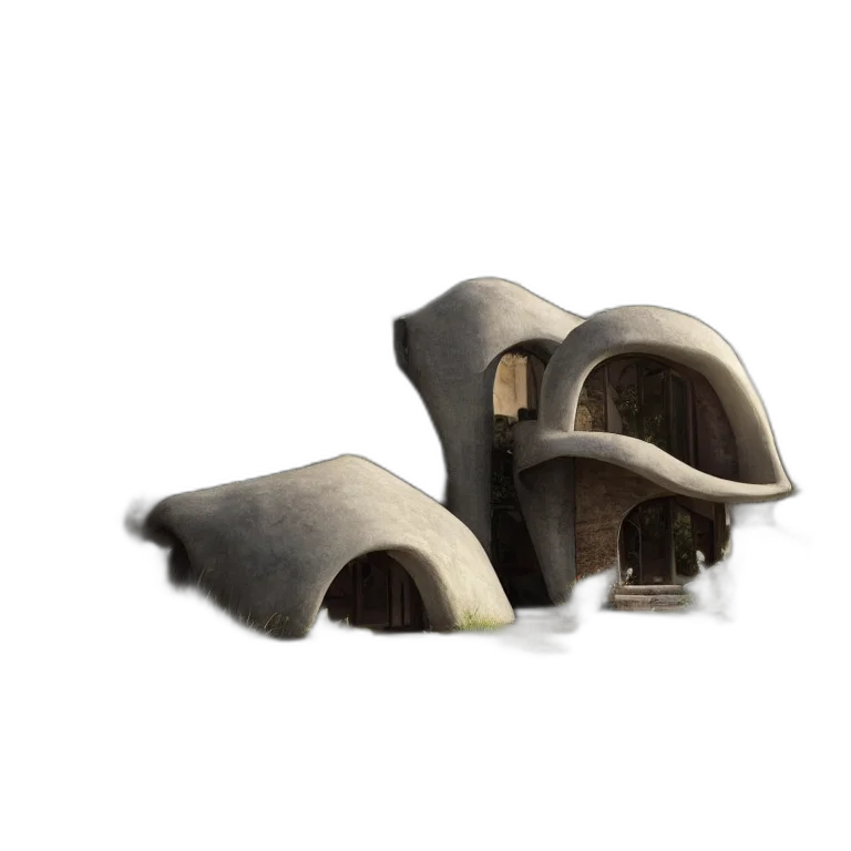 shoes, hat, mask, furniture, 3d render, concept art, earth tones, photo transparent PNG cut-out