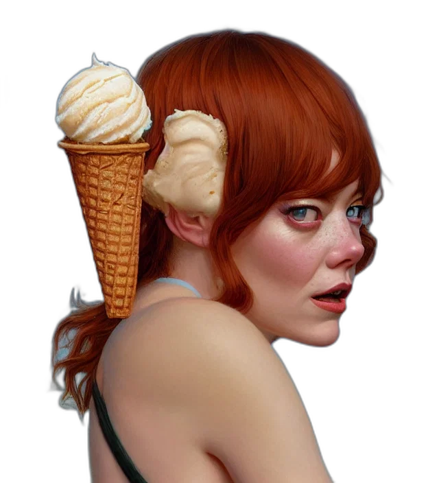 hat, food, umbrella, face, photorealistic, concept art, 3d render, pixel art transparent PNG cut-out