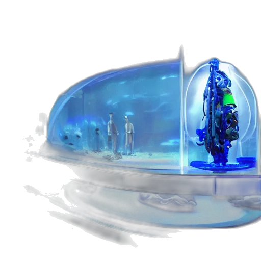 bottle, robot, crown, concept art transparent PNG cut-out