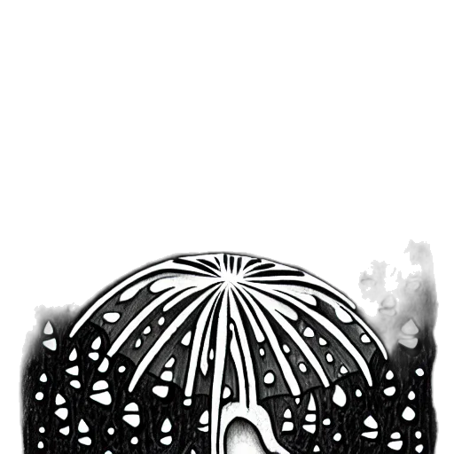 umbrella, mask, hat, crown, pencil sketch, concept art, comic book art, cartoon transparent PNG cut-out