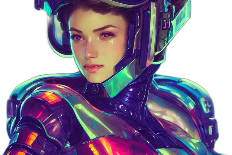 robot, face, cyberpunk, concept art transparent PNG cut-out