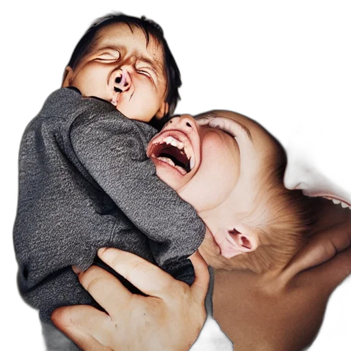 face, photorealistic, mother, screaming transparent PNG cut-out