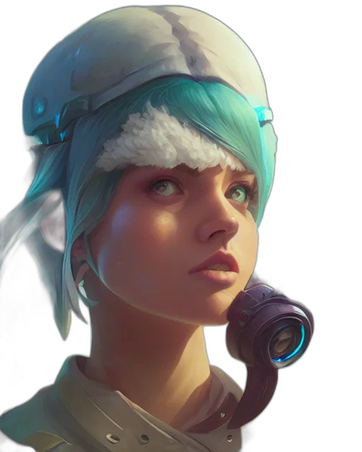 face, staff, hat, robot, concept art, fantasy art, photorealistic, anime transparent PNG cut-out