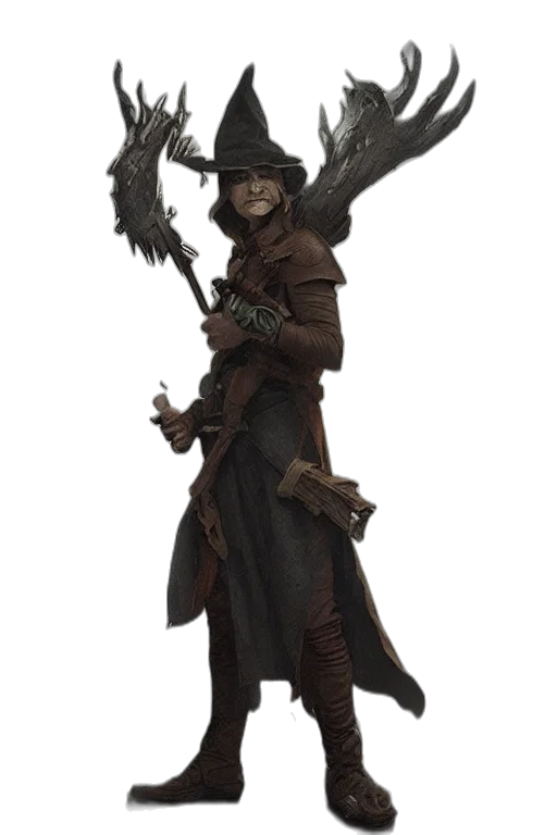staff, hat, weapon, concept art transparent PNG cut-out
