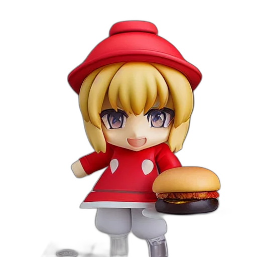 food, hat, 3d render, concept art, pixel art, anime, hamburger, nendoroid transparent PNG cut-out