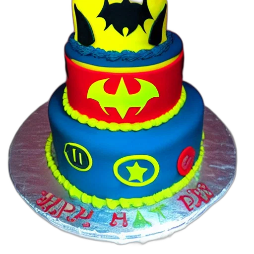 3d render, chinese, bat, superhero, birthday, cake transparent PNG cut-out