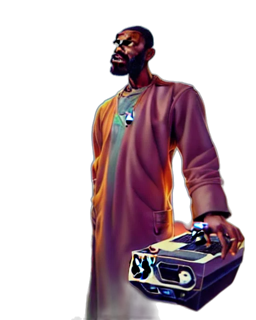 car, jacket, staff, robot transparent PNG cut-out