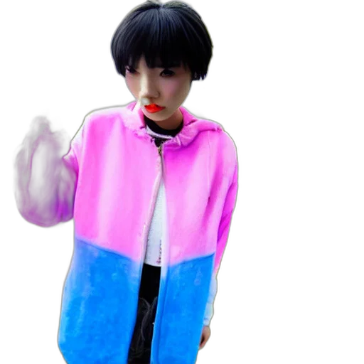 jacket, staff, creature, robot transparent PNG cut-out
