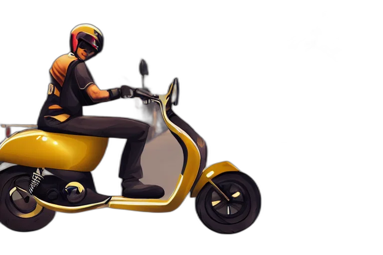 concept art, 3d render, photorealistic, moped transparent PNG cut-out