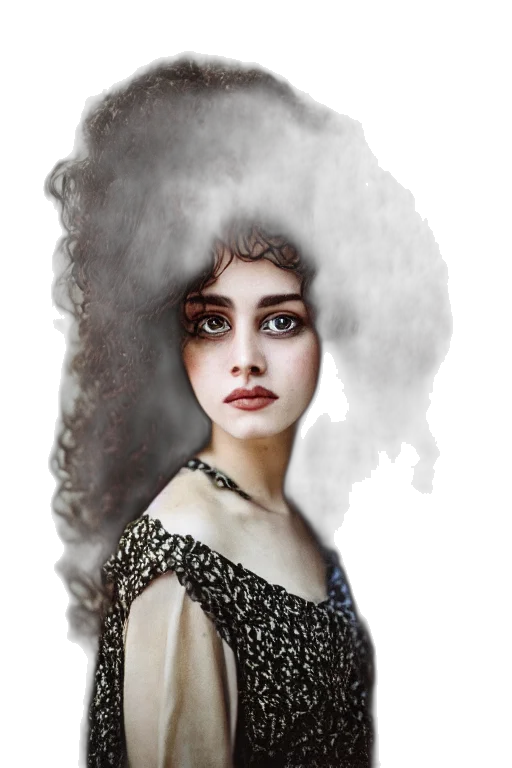 hair, crown, face, dress transparent PNG cut-out