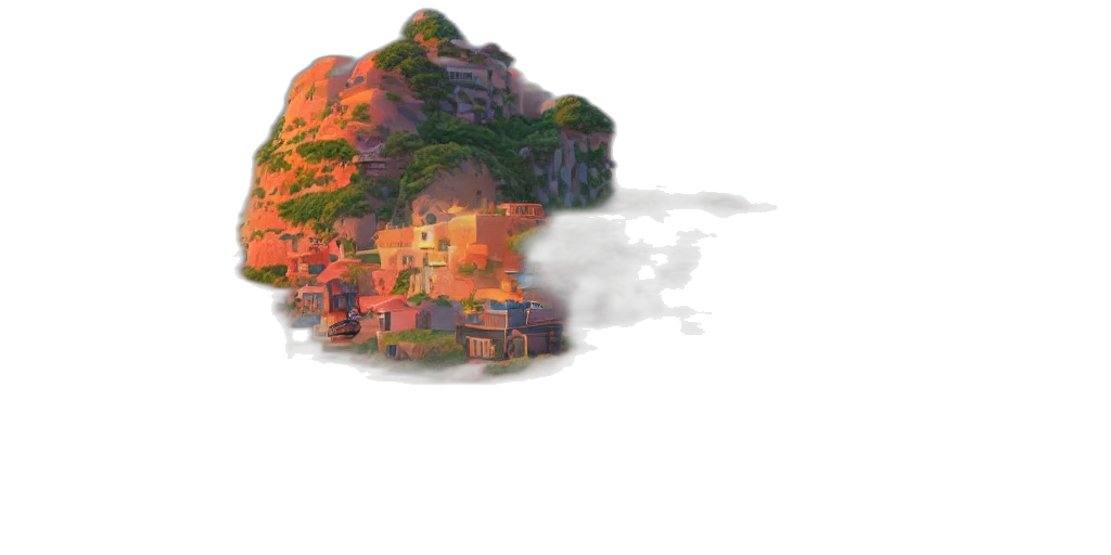 building, dragon, 3d render, concept art transparent PNG cut-out