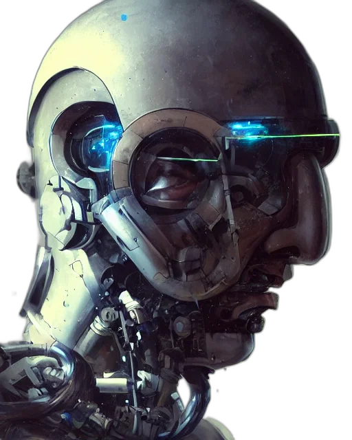 robot, face, mask, cyberpunk transparent PNG cut-out