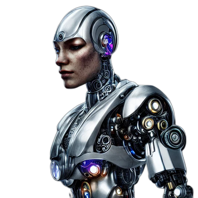 robot, concept art, cyberpunk, 3d render, comic book art, cyborg, fantasy, reflect transparent PNG cut-out