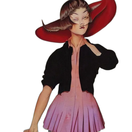 dress, hat, mask, staff transparent PNG cut-out
