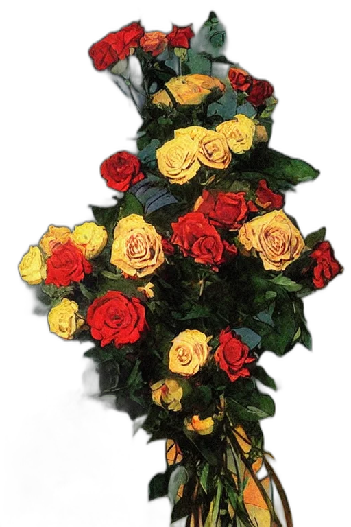 flower, crown, photorealistic, 3d render transparent PNG cut-out