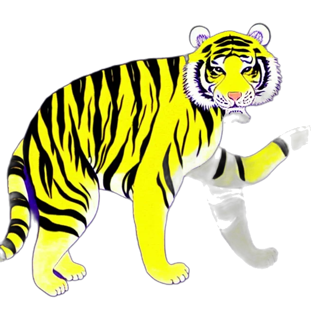 animal, concept art, 3d render, photorealistic, pixel art, beautiful, painting, tiger transparent PNG cut-out