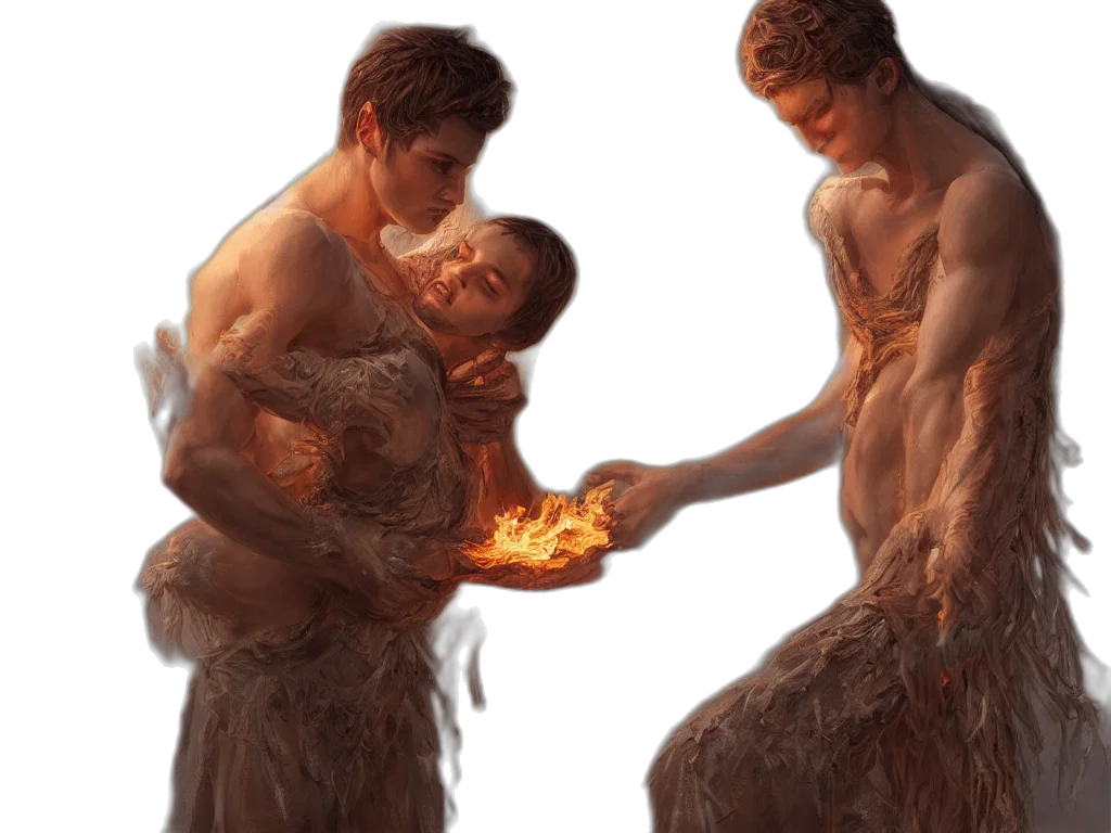 creature, concept art, fantasy art, photorealistic, oil painting, fire, forest, underwater transparent PNG cut-out