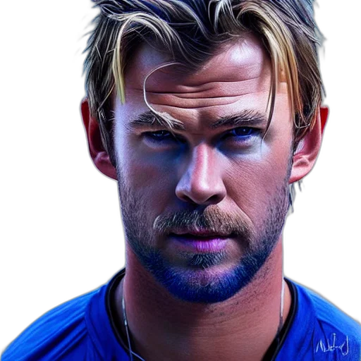 hair, face, photorealistic, comic book art transparent PNG cut-out