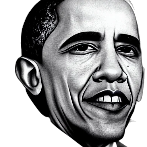 face, mask, photorealistic, cartoon, pencil sketch, comic book art, president, obama transparent PNG cut-out