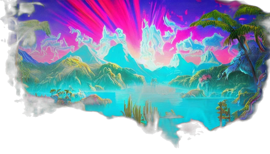 dragon, vaporwave, concept art, fantasy art transparent PNG cut-out