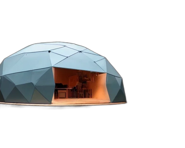 umbrella, hat, 3d render, concept art, modular, dome, house, there transparent PNG cut-out