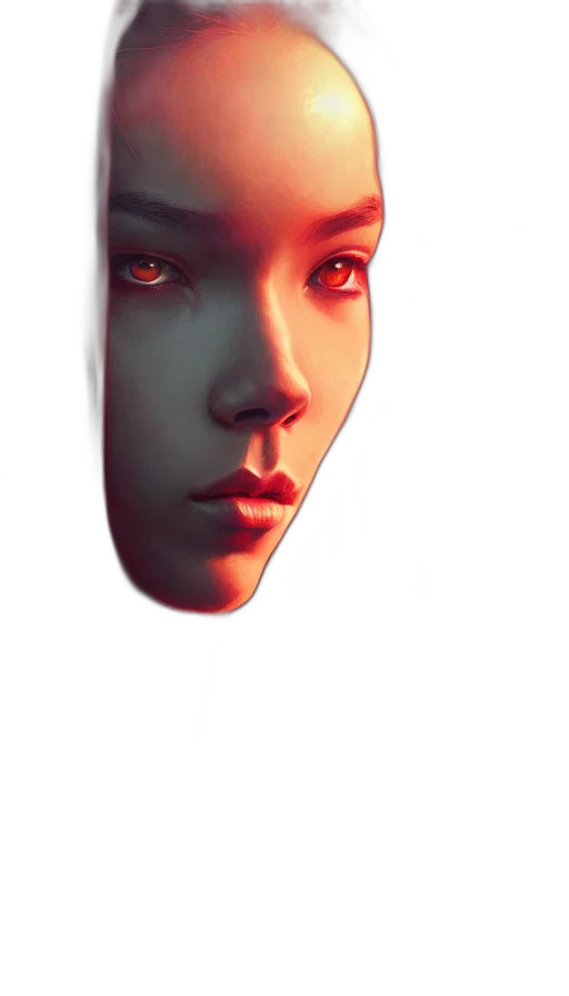 face, mask, robot, creature, 3d render, photorealistic, concept art, cyberpunk transparent PNG cut-out