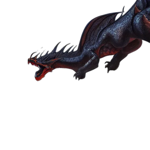 dragon, creature, animal, staff, concept art, fantasy art, 3d render, photorealistic transparent PNG cut-out