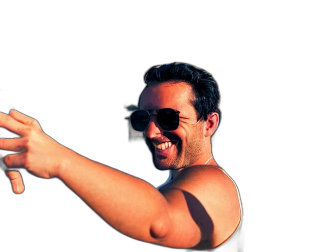 staff, face, weapon, photorealistic, selfie, bloke, wearing, tank transparent PNG cut-out