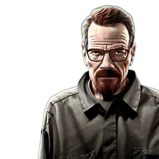 jacket, face, concept art, comic book art, photorealistic, pixel art, bryan, cranston transparent PNG cut-out