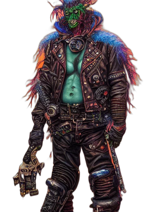 jacket, robot, staff, concept art transparent PNG cut-out