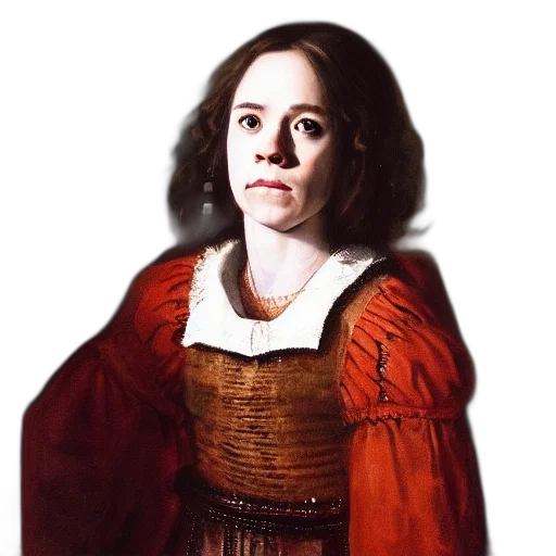 face, dress, crown, staff transparent PNG cut-out