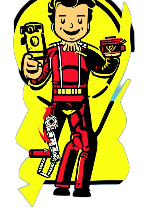 robot, weapon, staff, comic book art transparent PNG cut-out