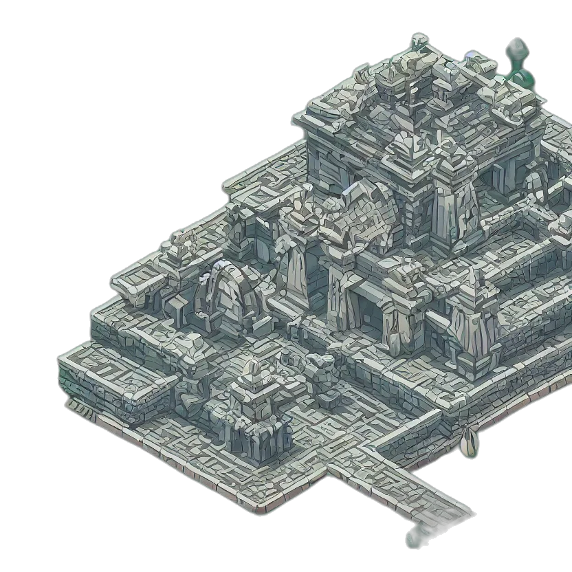 building, robot, 3d render, pixel art, concept art, cyberpunk, city street, monochrome transparent PNG cut-out