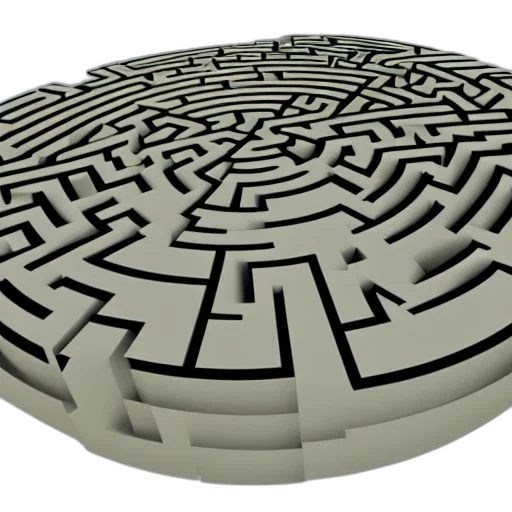 3d render, maze transparent PNG cut-out