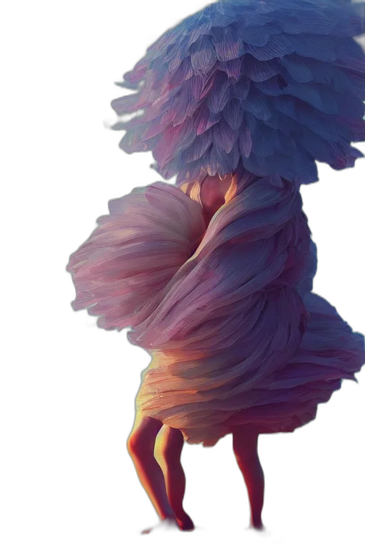 dress, flower, hair, crown, concept art, 3d render, watercolor, fantasy art transparent PNG cut-out