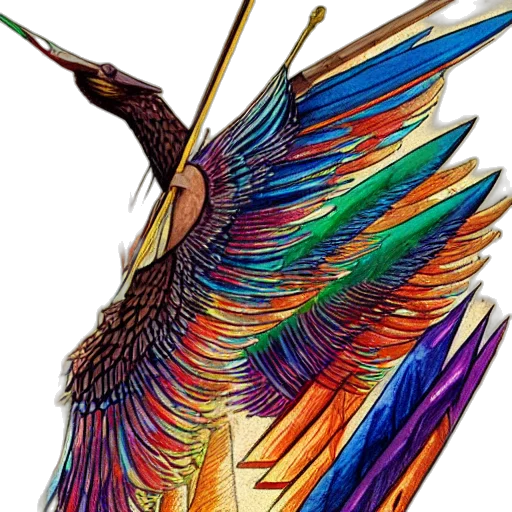 staff, animal, dragon, weapon, fantasy art, watercolor, concept art, photorealistic transparent PNG cut-out