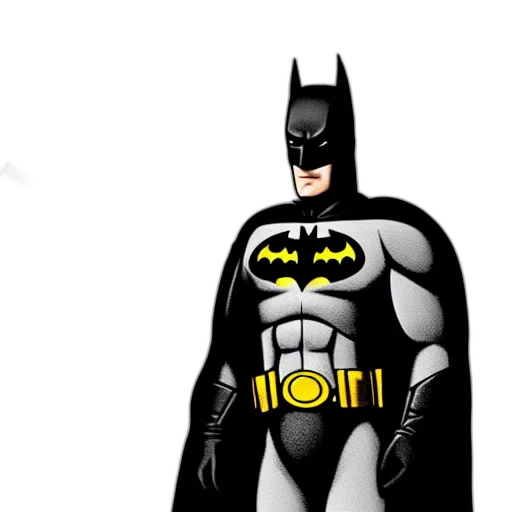 comic book art, concept art, cartoon, 3d render, batman, smoking, cigarette, photograph transparent PNG cut-out