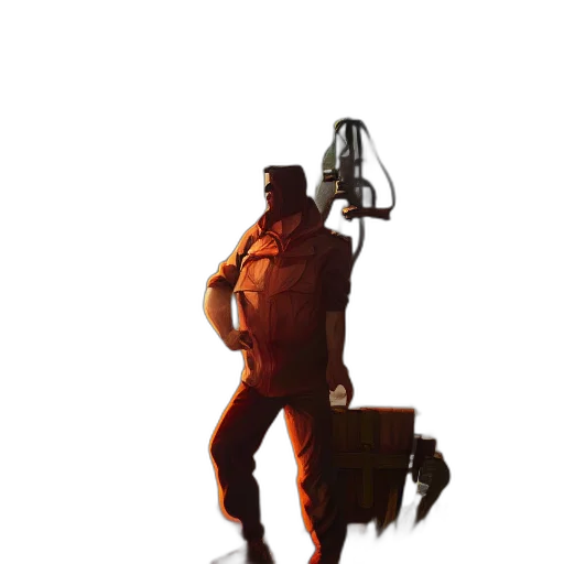 staff, robot, jacket, weapon transparent PNG cut-out